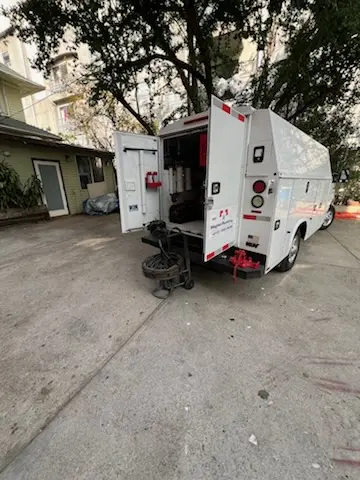 Magnet Plumbing service vehicle on-site for Slab Leak Repair in Toluca Terrace